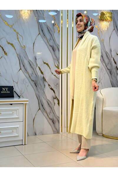 NY Mehlika Exclusive Ny Mehli̇ka Long Angora Cardigan 3372