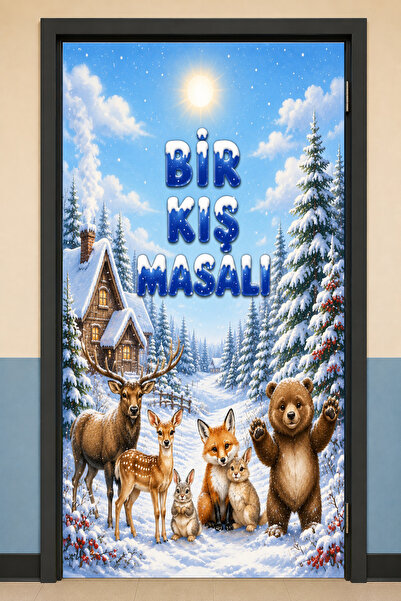 PROMISEBACKDROP2 190X75Cm Elastic School Classroom Door Drape, a Winter Tale,...