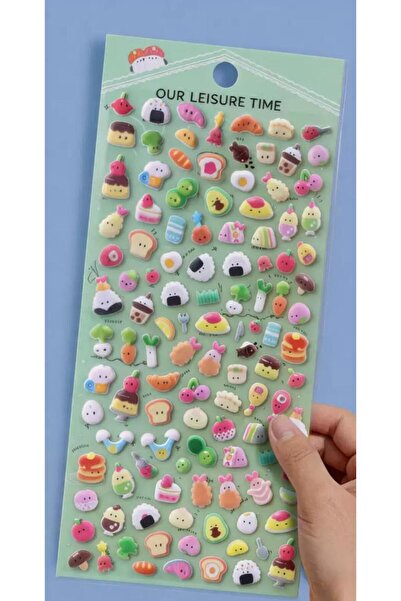 Kayra Cute Sushi and Mini Foods 3D Puffy Sticker Bullet Journal Notebook and ...