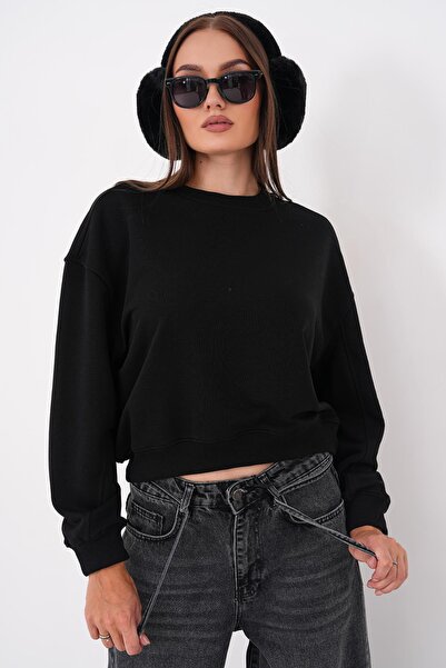 ŞİMAL Women's Oversize Short Sweatshirt 265122 -