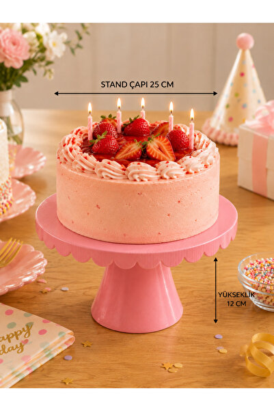 Mazaka Studio Pasta Standı Çapı 25 Cm Cupcake Standı - Dekoratif Sunum Standı...