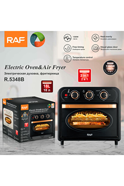 RAF 2-in-1 Electric Oven & Air Fryer 1360W 18L, Mechanical Control - 3 Year W...