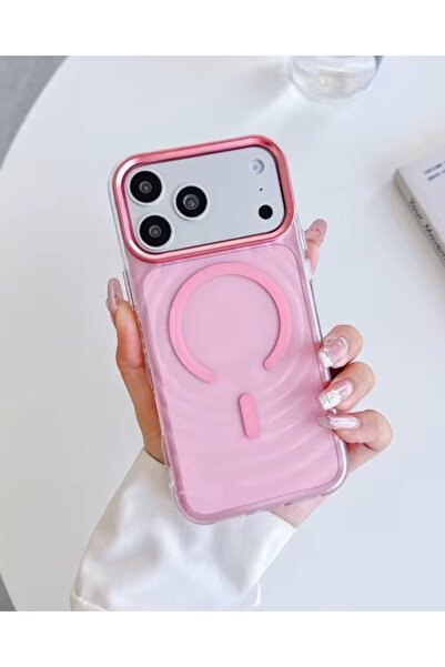 KILIF HOUSE Iphone 17 Pro Max Uyumlu Metal Çerçeveli Renkli Dalga Görünümlü M...