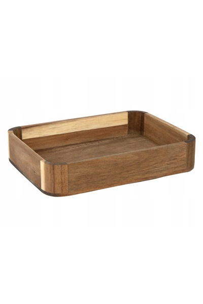 MPLCO Tavă de mic dejun din lemn, platou de servire, farfurie 24x17 CM