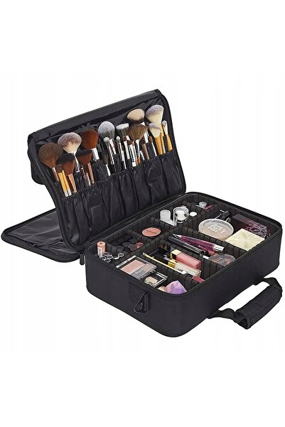 Aptel Trusă cosmetică neagră mare profesională pentru artiști de machiaj