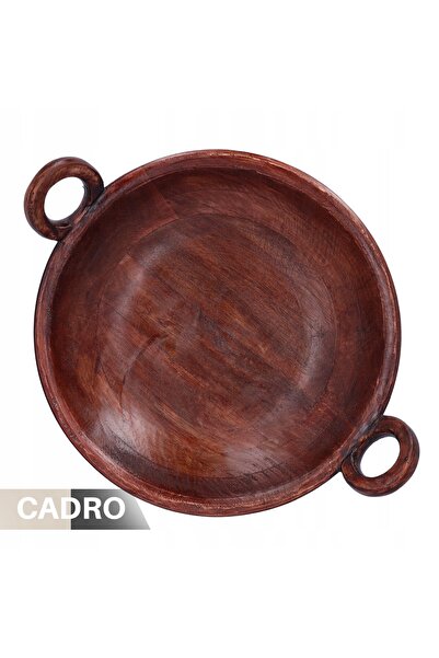 NO BRAND Bol de bucătărie din lemn, 29,5 x 10 cm, cu mânere, bol decorativ, maro