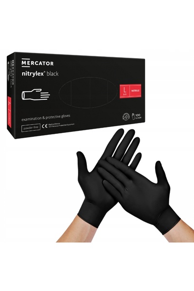 Mercator Medical Mănuși negre din nitril MERCATOR NITRYLEX BLACK mărimea L - ...