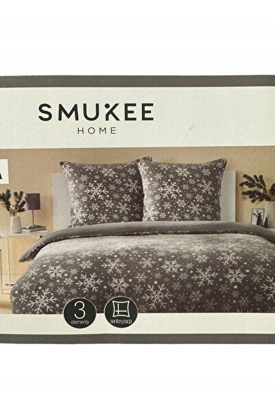 NO BRAND Set de lenjerie de pat din fleece Smukee 220x200 + 70x80 cm, gri înc...