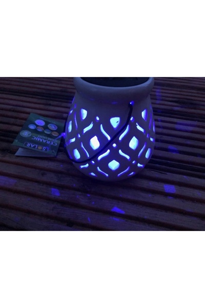 NO BRAND LAMPĂ SOLARĂ CERAMICĂ DE GRĂDINĂ CU DESIGN DE PIN