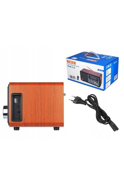 NO BRAND Radio portabil RETRO bluetooth USB AUX cu baterie încorporată argint...