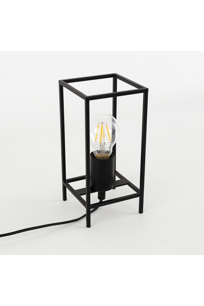 NO BRAND Lampă de masă din metal negru, stil industrial, pentru dormitor și l...