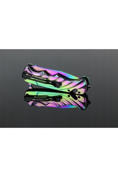 NO BRAND Cuțit pliant TACTICAL RAINBOW cu deschidere asistată cu arc KN35