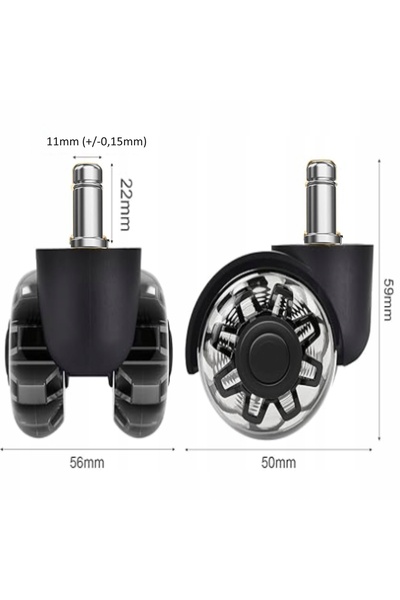NO BRAND Roți pivotante din cauciuc siliconic de 11mm, 5 bucăți, pentru scaun...