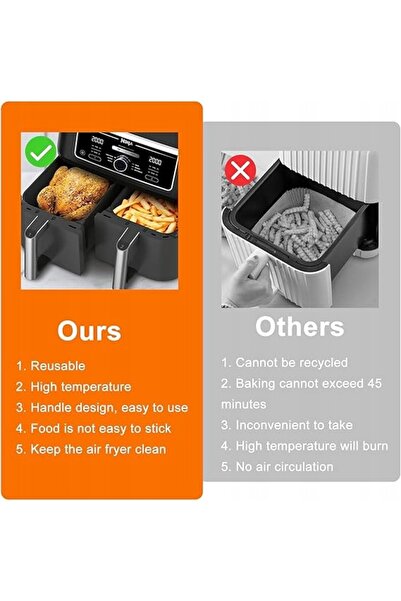 NINJA Accesorii pentru friteuza Foodi Max: Căptușeli din silicon, pachet de 2