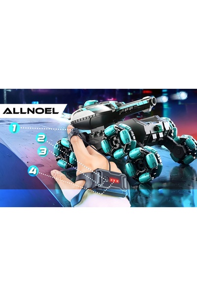 ALLNOEL Tanc telecomandat cu pistol cu bile de gel 6x6, pilot și gesturi