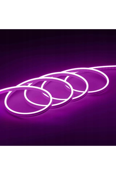 NO BRAND Bandă LED flexibilă tip neon 12V puternică |   5 METRI |   VIOLETĂ