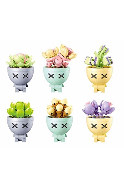 Sluban B1076 A-F BLOCURI 6 PLANTE DE CACTUS ÎN GhiveCIURI PLANTĂ FLOARE
