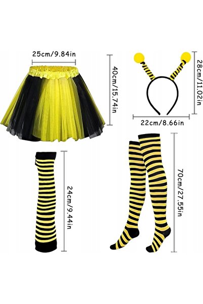 NO BRAND Costum de albină și viespe pentru adulți, bentiță, fustă, mănuși, be...