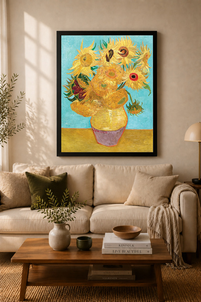 Koi Art Design Operă de artă dintr-o singură piesă, înrămată în negru, cu tem...