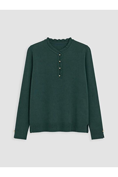LC Waikiki Ruffled Crew Neck Women's Knitwear Sweater (W6)