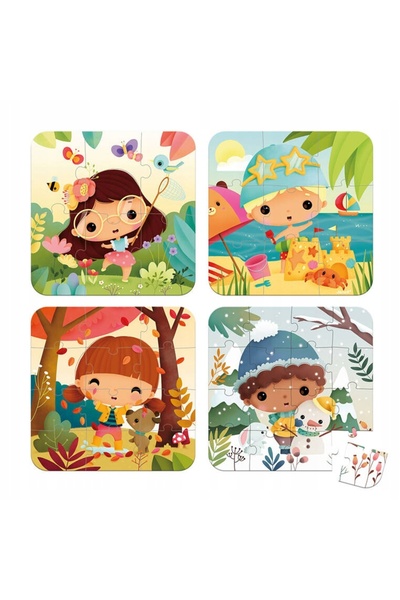 NO BRAND Janod: puzzle progresiv - Patru anotimpuri/4 PUZZLE-uri 2658 2542