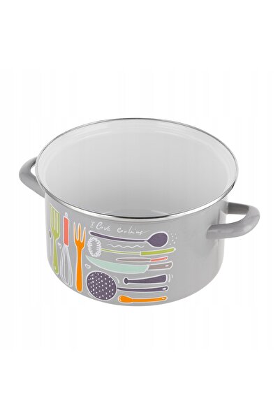 NO BRAND Emalia Pleszew Staffio 20cm 3.7L Gri Oală emailată pentru inducție ș...