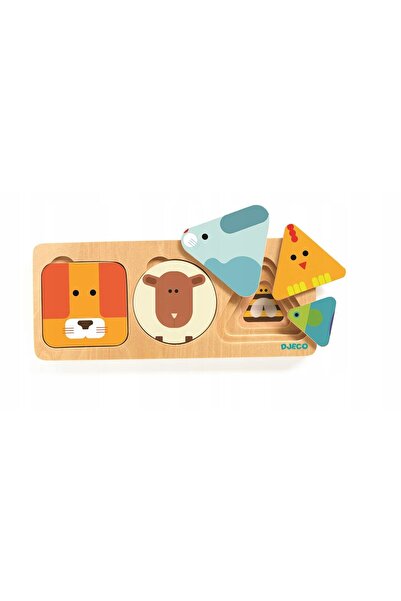 djeco Puzzle din lemn stratificat ANIMALE 18m+ 6206