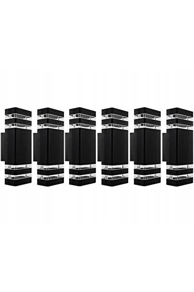 NO BRAND 6X Aplică LED de perete, pentru exterior, grădină, negru