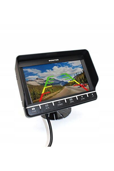 NO BRAND Monitor TFT LCD auto de 7 inch, cu montură, 2 intrări, conector 4 pi...