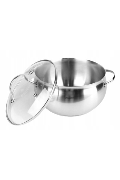 Maestro Oală din oțel inoxidabil cu capac pentru inducție și gaz 24cm 6.0L MR...