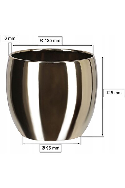 NO BRAND SET 2X HUSĂ PENTRU Ghiveci 12,5 CM CERAMICĂ GLAZURATĂ AURIE GLAMOUR