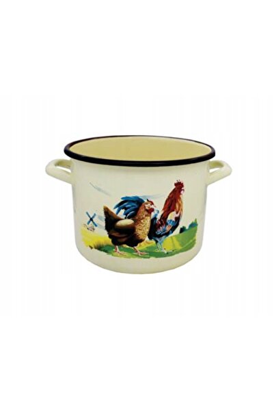 NO BRAND Bol emailat, crem, înalt, 18 cm, 2-18KURA