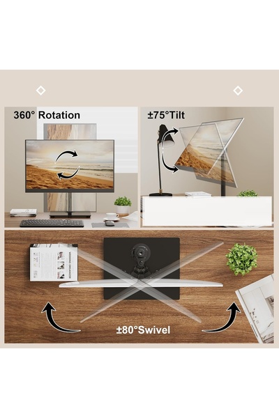 NO BRAND Suport rotativ pentru monitor TV universal 13-32 VESA 10kg negru