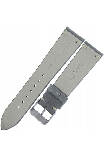 NO BRAND LAVVU Retro LSNUA22 - 22mm - Gri - Curea de ceas din piele