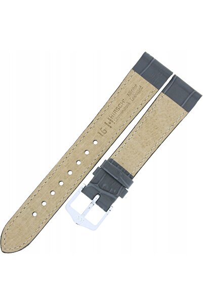 NO BRAND HIRSCH Louisianalook M - 16mm - Gri - Curea de ceas din piele