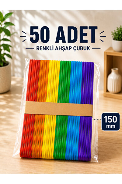 u.s.m ucuzsanalmarket Ahşap Dil Çubuğu Naturel 50'li Paket Geniş 150*18 Mm re...