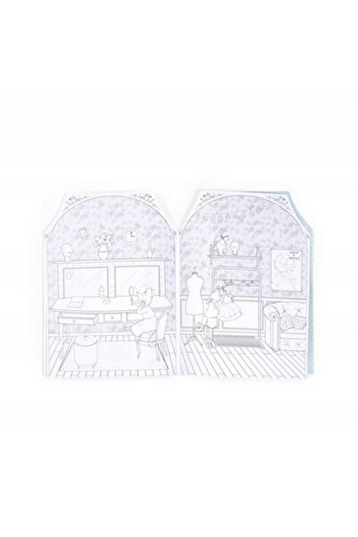 Moulin Roty Carte de colorat cu autocolante Mouse House, ilustrații schițate