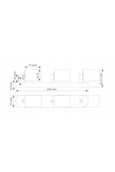 NO BRAND Aplică de perete SIENA neagră 3 x GU10 pentru LED