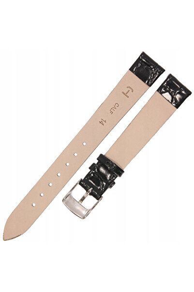 NO BRAND HORIDO 0117 - NEGRU - 14mm - Curea de ceas din piele texturată