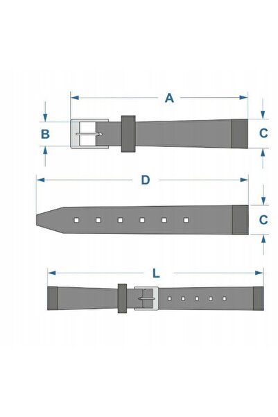 NO BRAND HIRSCH Andy L - NEGRU/GRI - 18mm - Curea din piele și cauciuc pentru