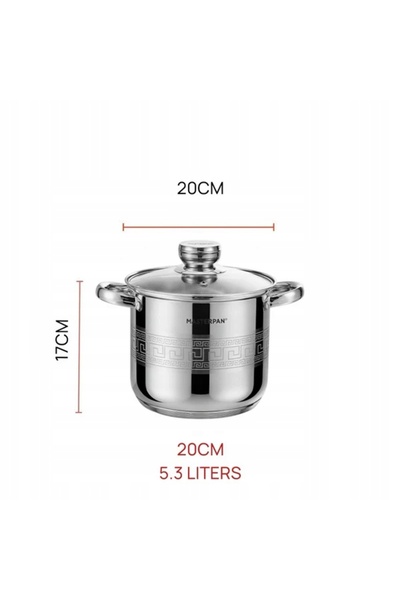 Masterpan SET DE VASE DE GĂTIT, SET DE OALE, OALE MARI 5/7/9L, OȚEL INOXIDABIL