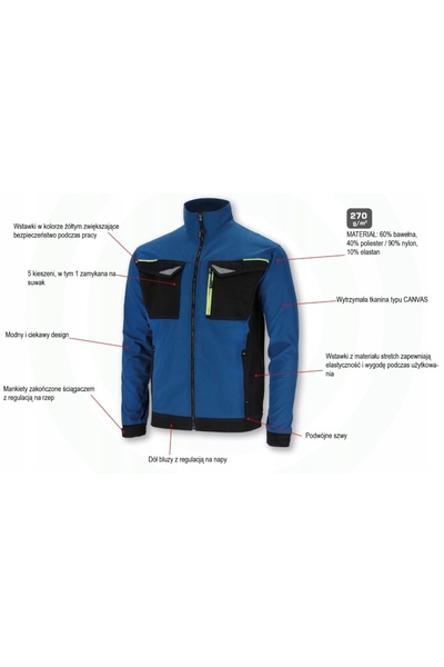 NO BRAND LAHTI PRO ALBASTRU NEGRU BLUZĂ DE LUCRU MĂRIMEA XL L4042404