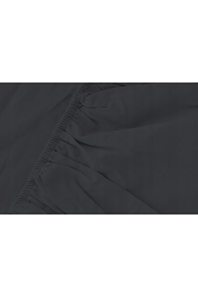 NO BRAND Cearșaf de pat din microsatin elastic, negru, 200x220