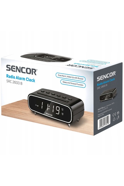 Sencor Ceas deșteptător radio retro negru SRC 2600B cu funcție de somn