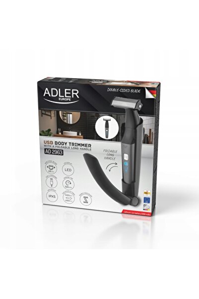 Adler Europe Trimmer pentru părul de pe corp și spate, cu mâner lung, utiliza...