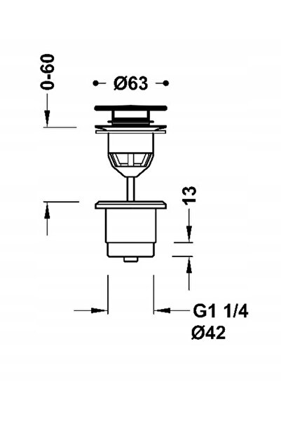 NO BRAND Sifon fără preaplin, cu preaplin click-clack rotund Tres alb 24284001BL