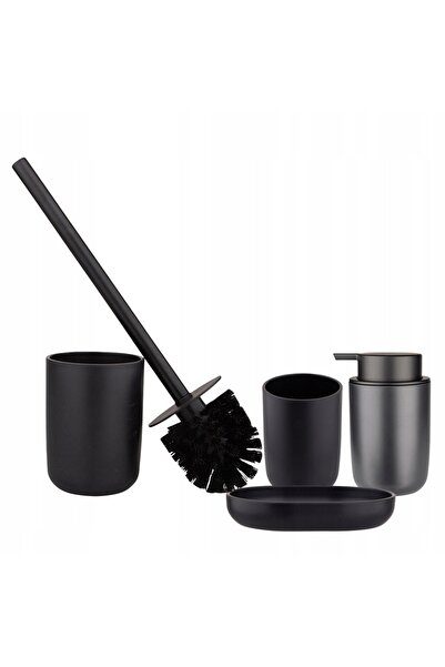 NO BRAND Set accesorii baie: perie de toaletă, dozator, pahar, săpunieră Altom