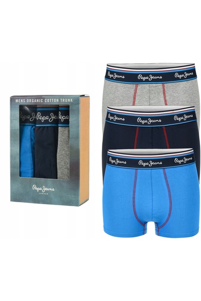 Pepe Jeans Set de boxeri bărbătești din bumbac, pachet de 3 bucăți, mărimea M
