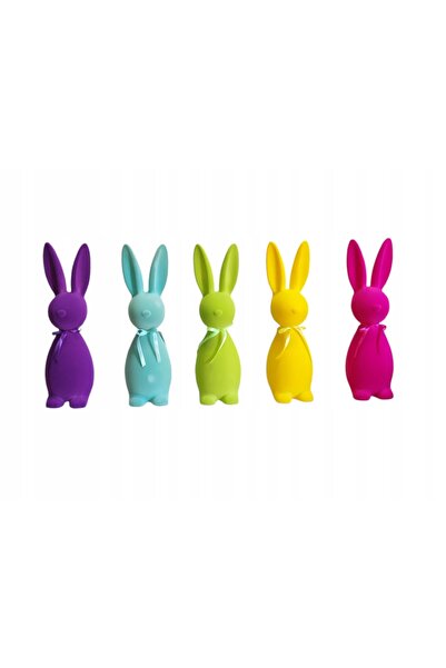NO BRAND Figurină decorativă Iepuraș de Paște cu fundă mov, H.50 cm