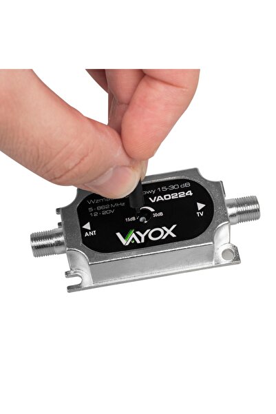 NO BRAND KIT ANTENĂ AMPLIFICATOR TV DVB-T2 REGLABIL 15-30dB 4K ALIMENTARE VAYOX